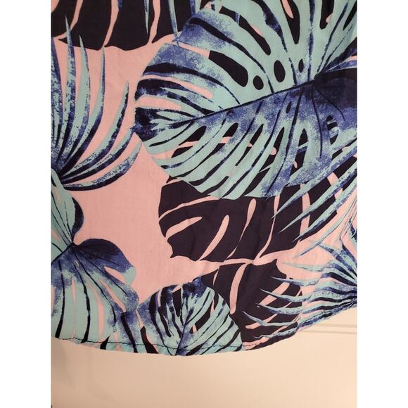 Women's Tribal Jeans Blue & Pink Tropical Jungle Floral Side Tie Tank | Size PS - Picture 11 of 13